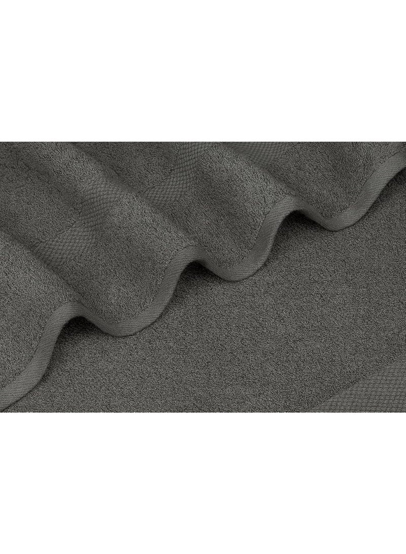 SOL SUAVE 1 Piece Egyptian Cotton Bath Towel - Ultra Soft & Highly Absorbent, Quick Dry Wash Cloths (Gray, Hand Towel (100 x 50 cm)) - Image 2